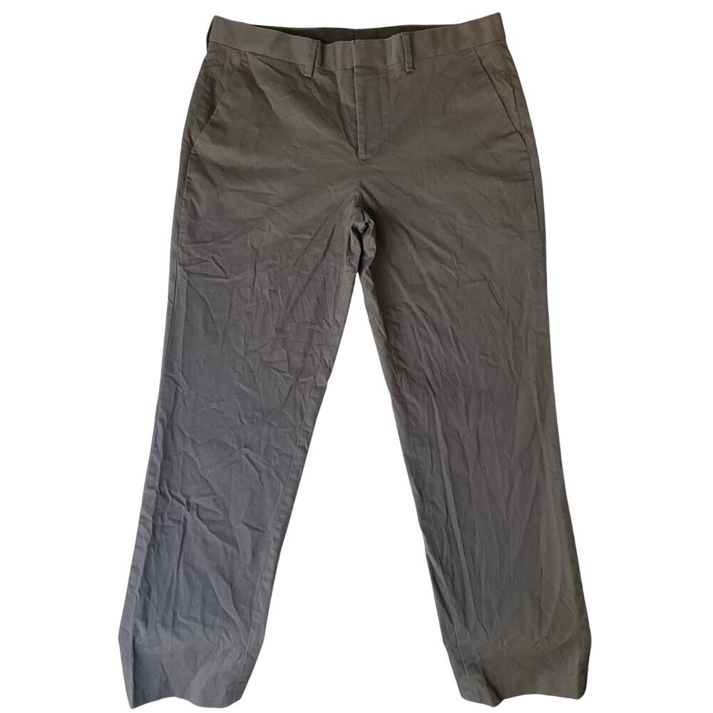 Express Men Slim Pants size 31/30 Formal Flat Front Mid Rise Solid Gray
